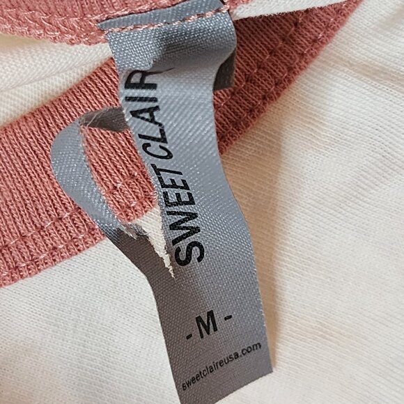 Sweet Claire Oversized Red Orange Yellow Adventure Vibes Rose Gold LS Tee Size M - Picture 13 of 16